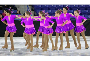 Synchronized skaters in a block